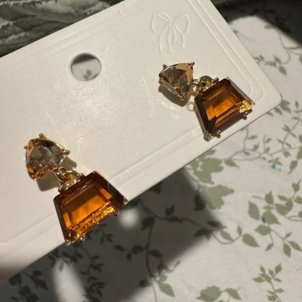 🤎 925 Sterling Silver Gold and Brown Earrings